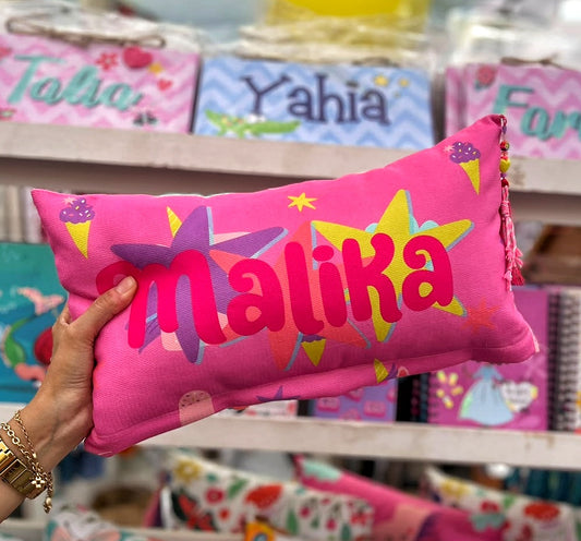 Customizable Girls Names Rectangle Cushion - Unicorn