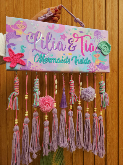 English Girl Name Customizable - Macrame Mermaid Theme
