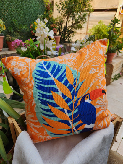 Summer Tropicana - Orange Square Cushion