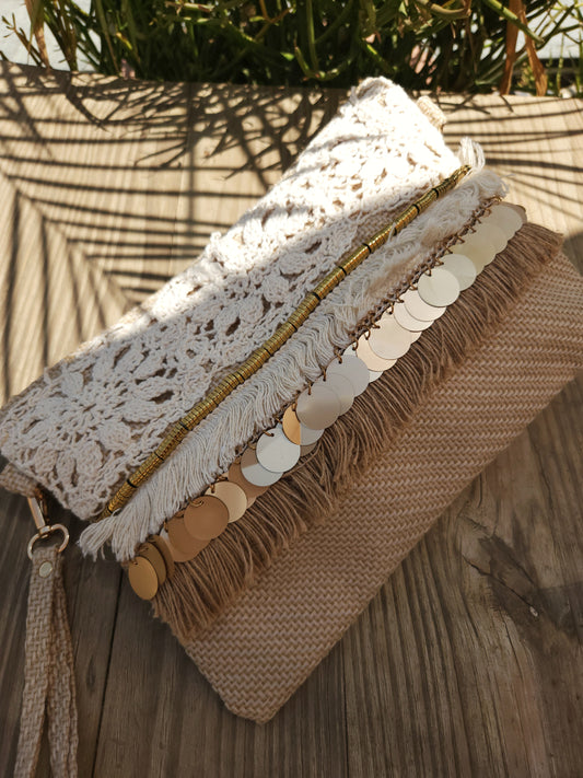 Hand clutch - Crochet×Gold