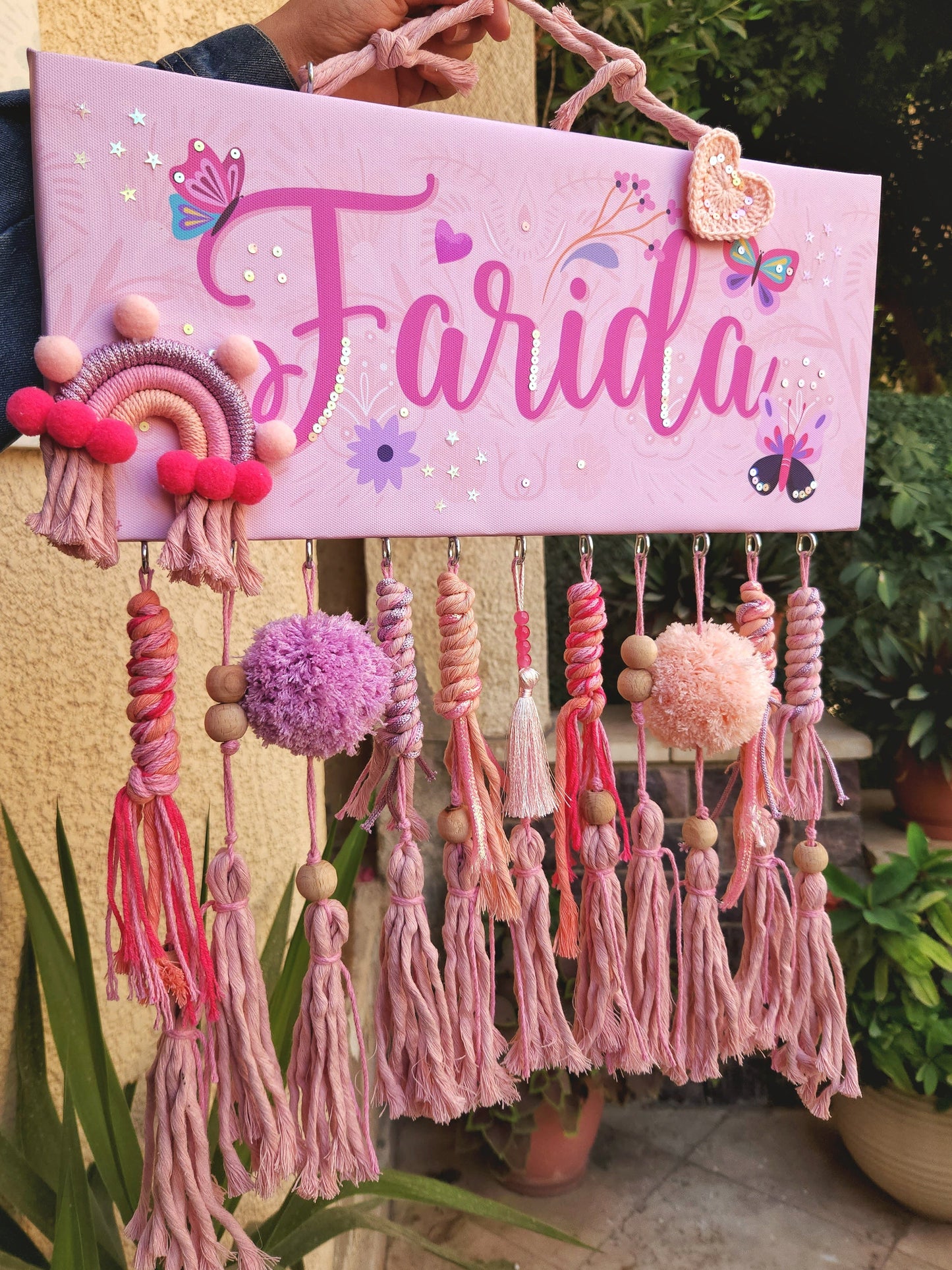 English Girl Name Customizable - Macrame Simon×Butterflies